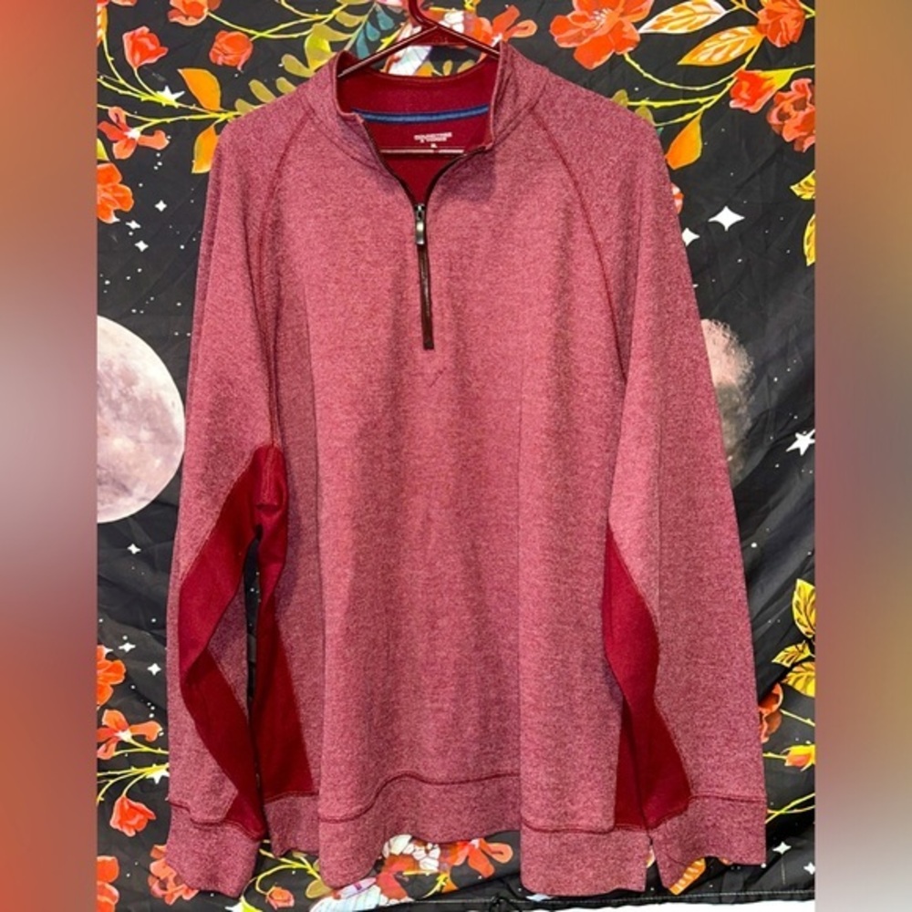 🚨2 for $20!🚨Men's Roundtree & Yorke XL Red Quarter Zip Lightweight Jacket